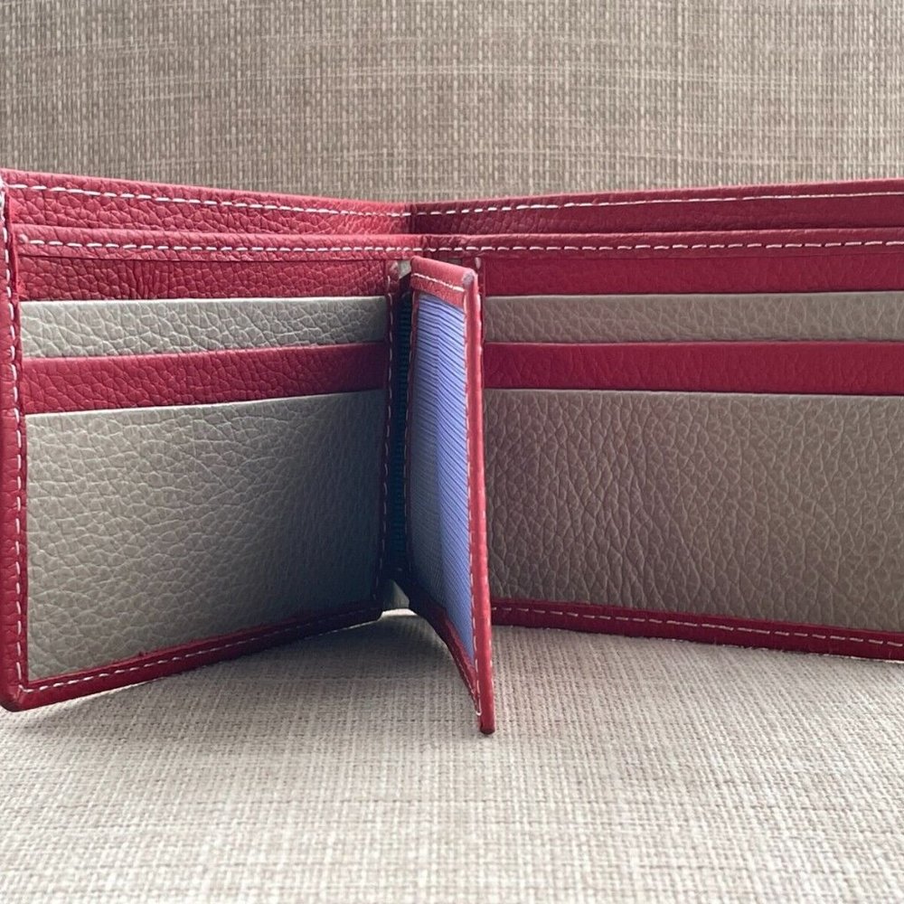 Christmas Wallet Handmade Card Holder Billfold Bifold Genuine Leather Wallet